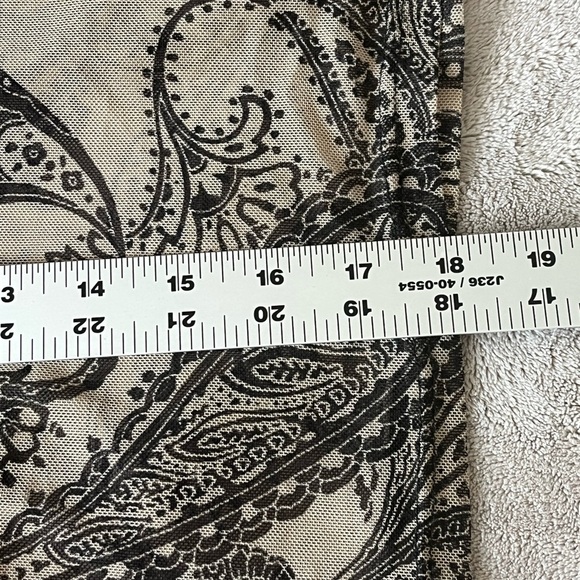 Windsor Paisley Dreams Chiffon Crop Top Neutral Long Sleeve Sheer Sexy Y2K Small - Picture 10 of 10